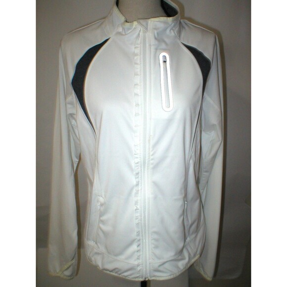 New NWT $98 Athleta Prevail 2 Jacket XL Womens White Gray Thumbholes Reflective - Picture 8 of 12